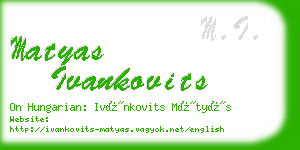 matyas ivankovits business card